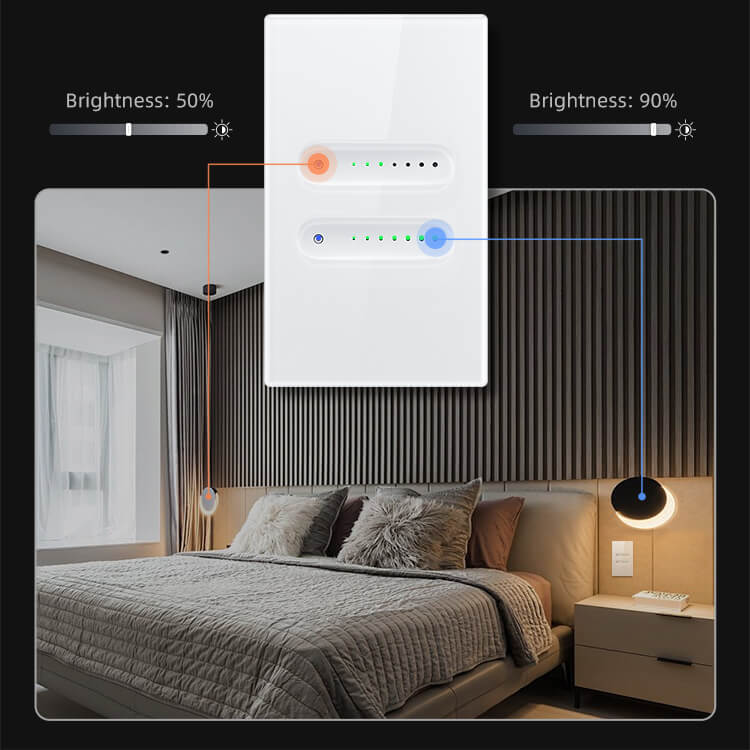 Smart Sliding Dimmer Switch 2 Gang Wifi White - Image 10