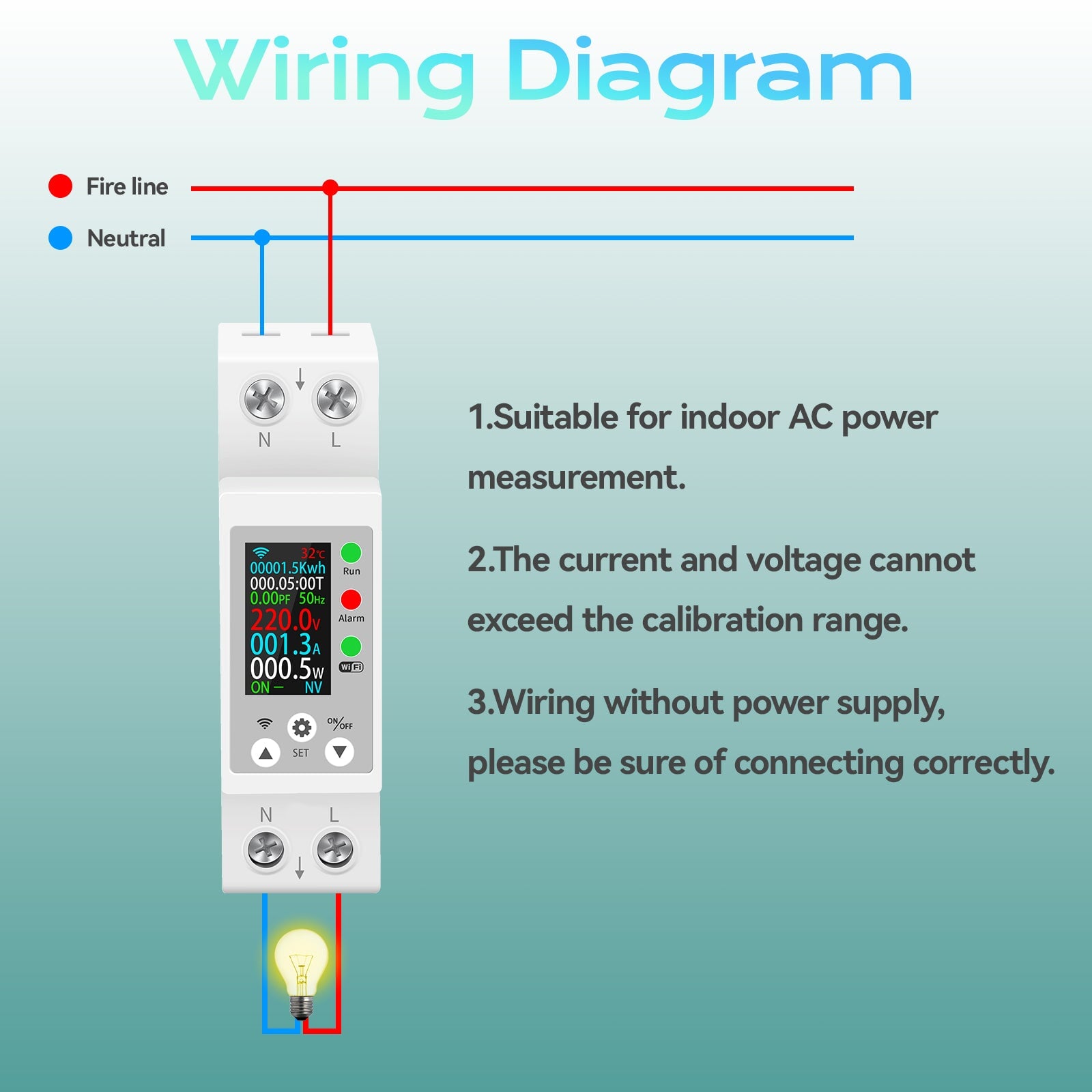 WiFi Smart Energy Meter 63A Rail Mounted | Real-Time Power Monitoring | Tuya App | OneB - Image 7
